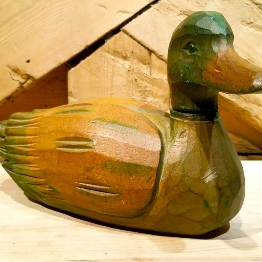 Vintage Wooden Mallard Decoy/Statue.